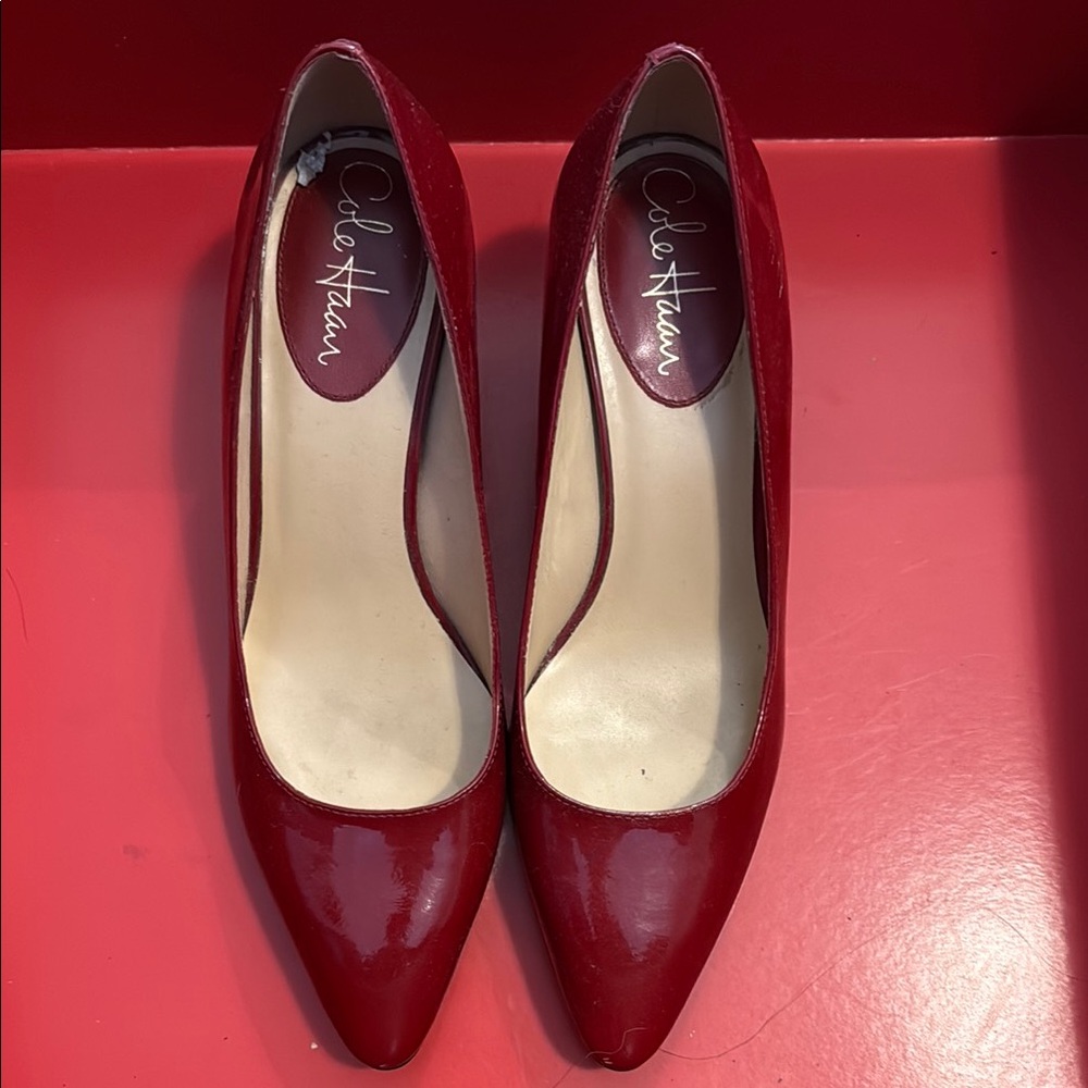 Cole Haan Red Stiletto Heels Elegant Design